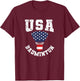Shuttlecock Red White Blue 4th July Patriotic USA Badminton T-Shirt - T-Shirt | Maroon
