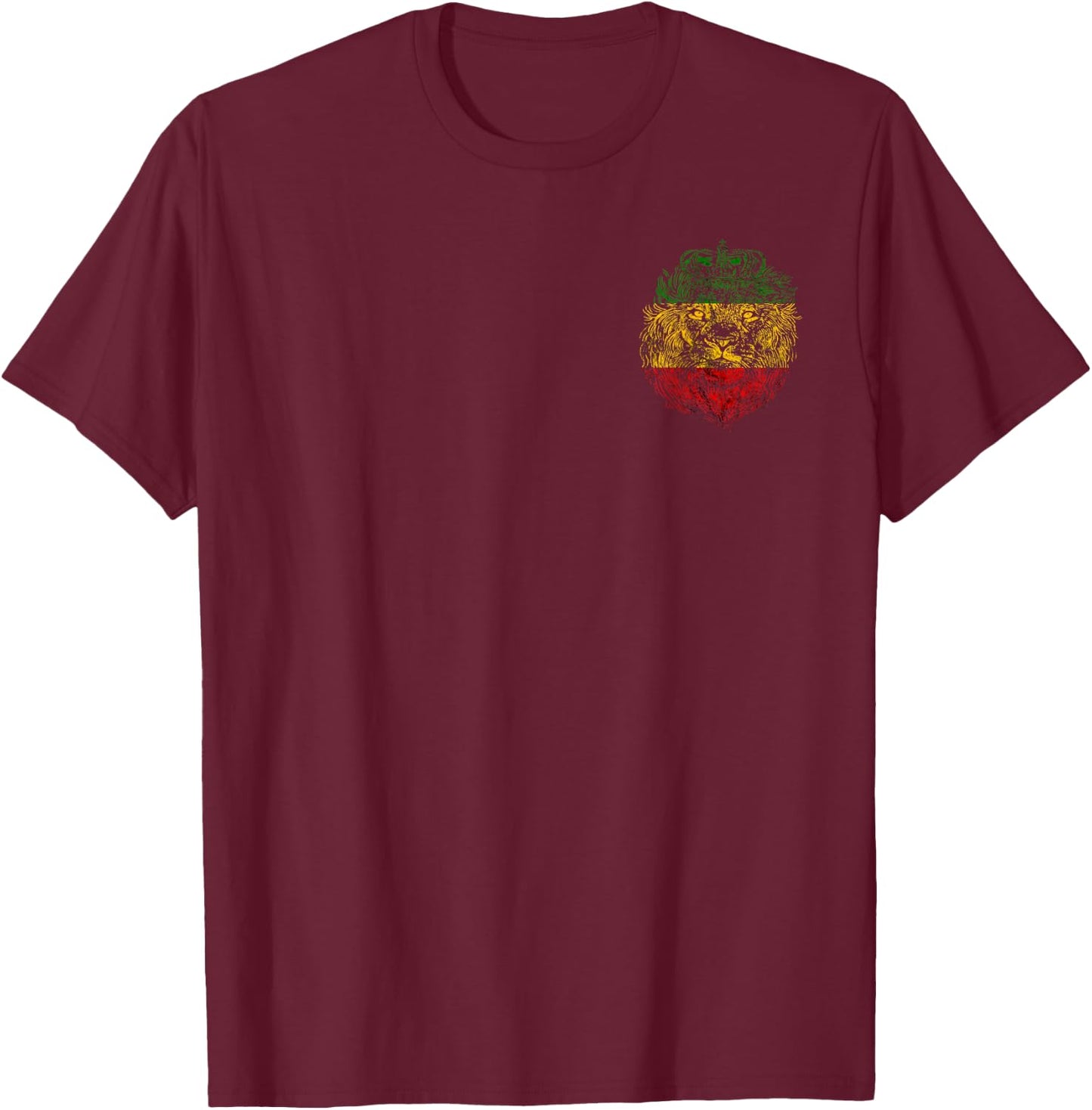 Rastafari Lion Reggae Jamaica Reggaeton Reggae Music Hippie T-Shirt - T-Shirt | Maroon