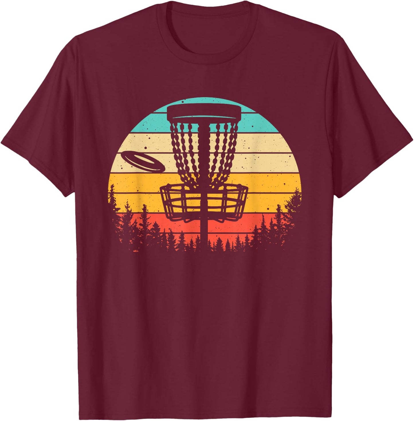 Funny Disc Golf Art Women Vintage Disc Golfer Lovers T-Shirt - T-Shirt | Maroon
