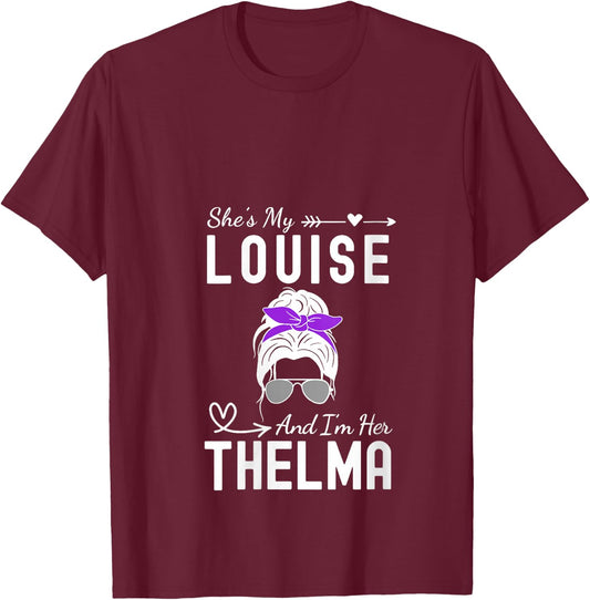 Every Thelma Needs A Louise Retro Women Best Friends V-Neck T-Shirt - T-Shirt | Maroon