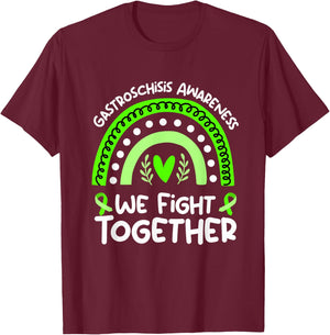 We Fight Together | Gastroschisis Awareness T-Shirt - T-Shirt | Maroon