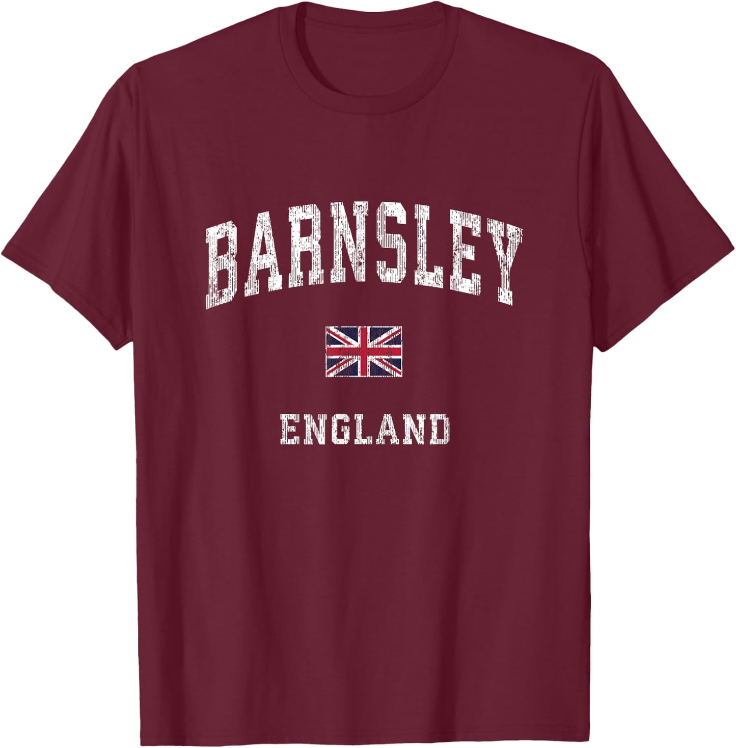 Barnsley England Vintage Athletic Sports Design T-Shirt - T-Shirt | Maroon