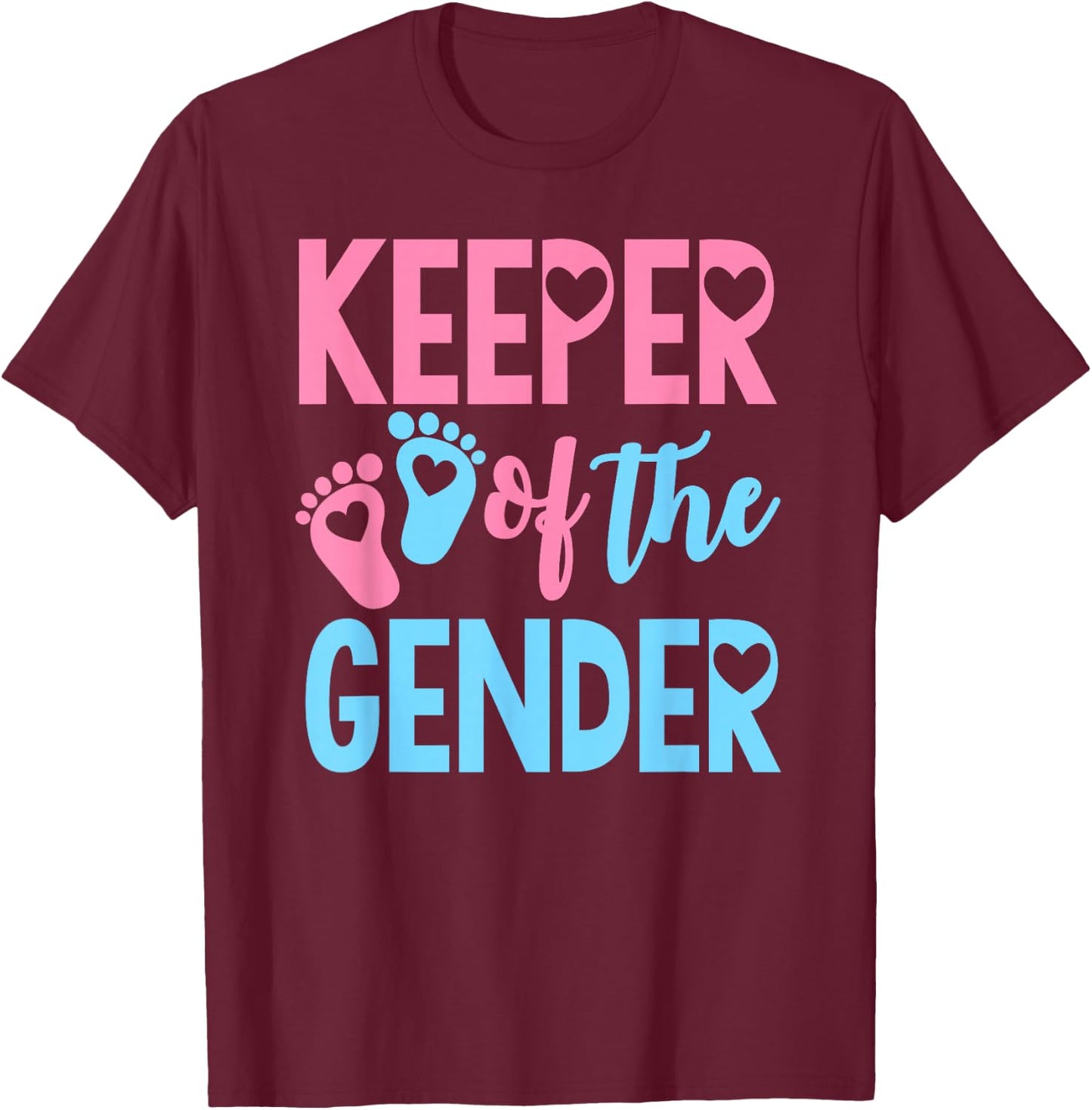 Gender Reveal Keeper of the Gender Pregnancy Announcement T-Shirt - T-Shirt | Maroon