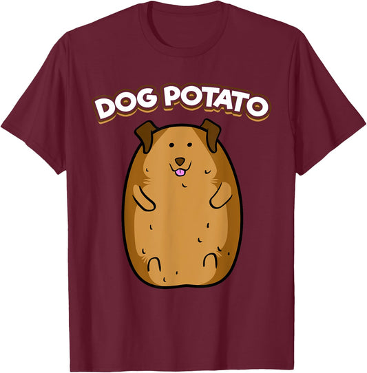 Dog Potato Funny Cute Fat Potato Canine Animal Women Girls Kids T-Shirt - T-Shirt | Maroon