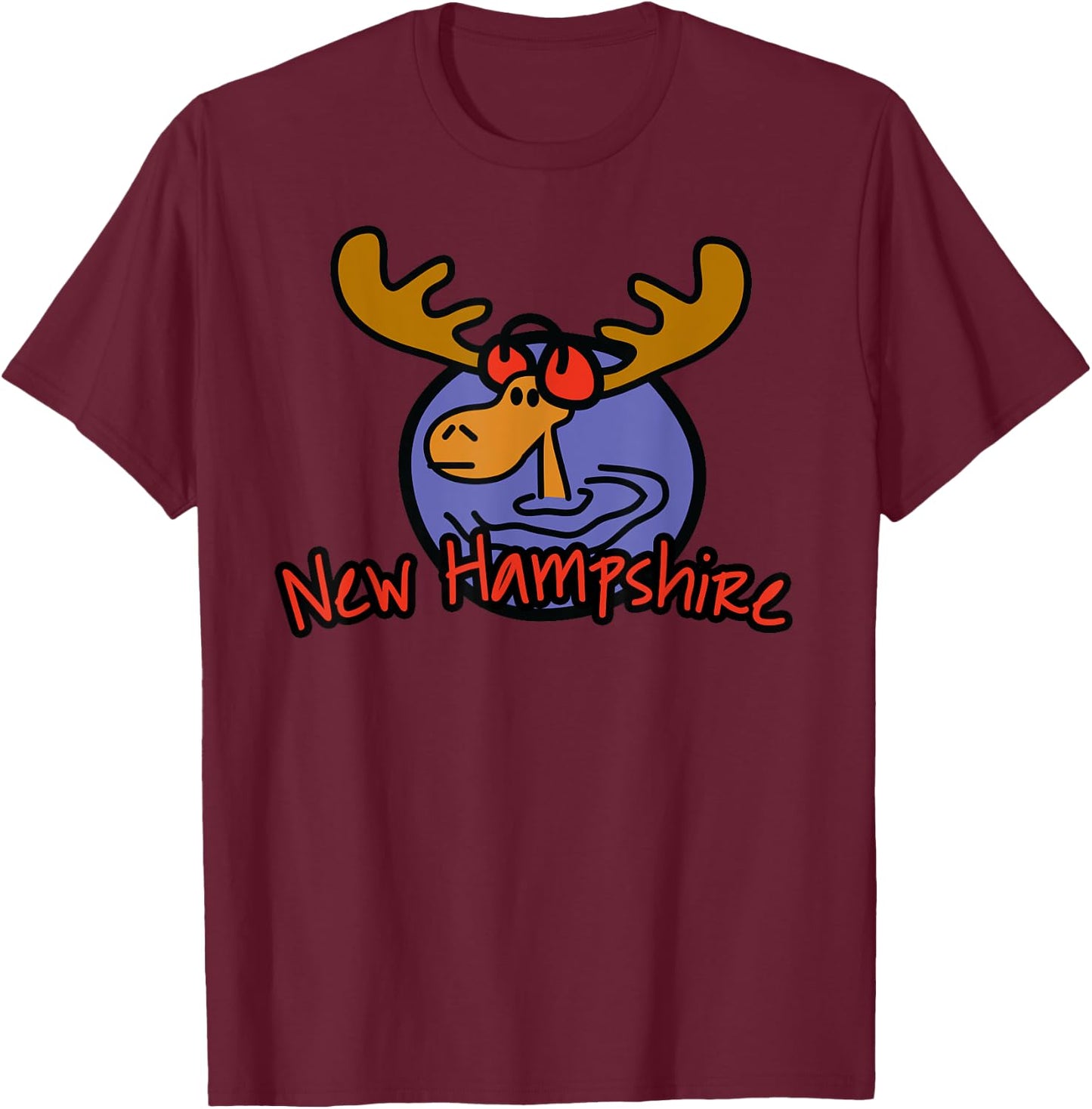 New Hampshire Moose product T-Shirt - T-Shirt | Maroon