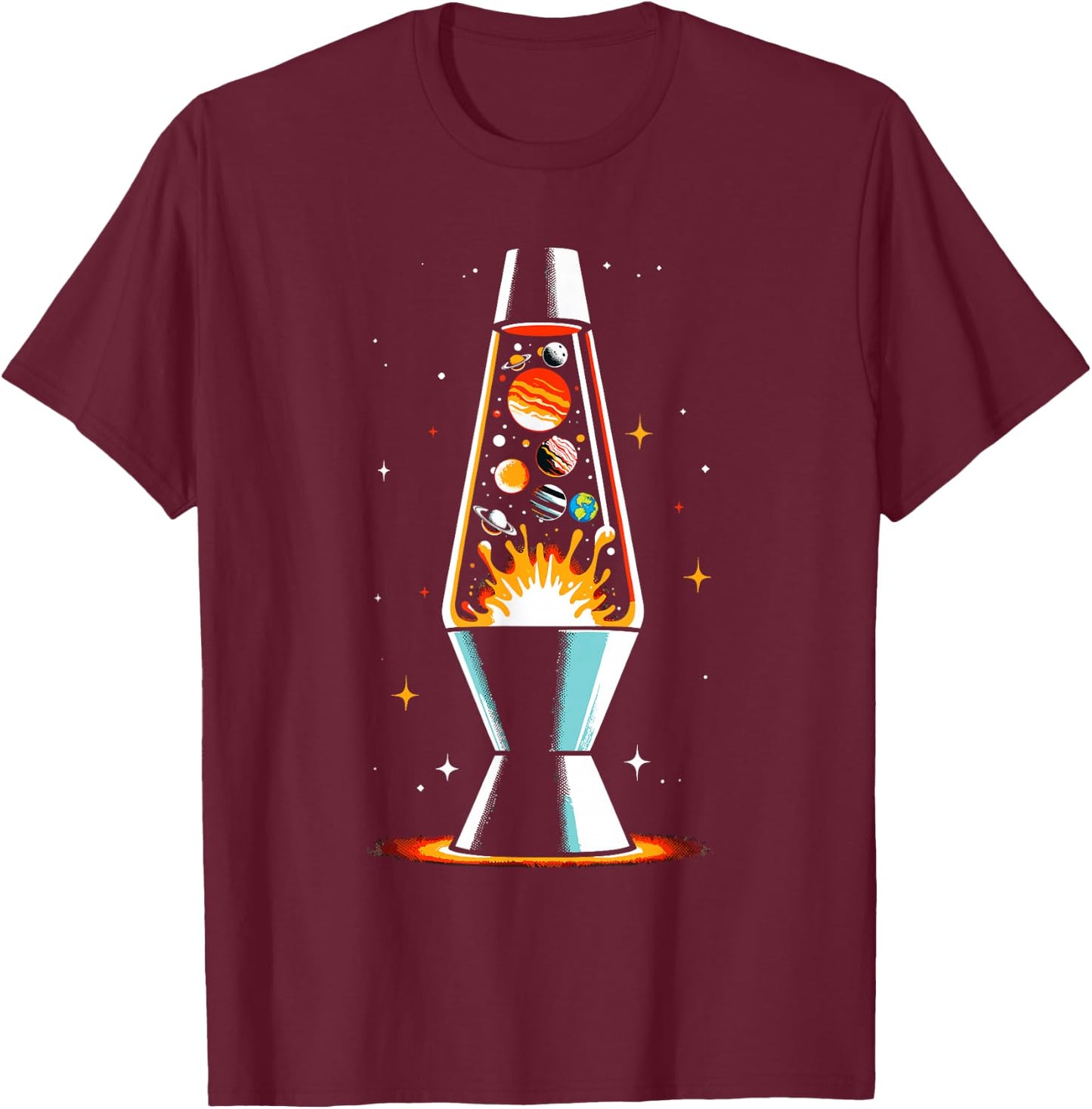 Planets Lava Lamp Science Gifts Men Kids Women Funny Space T-Shirt - T-Shirt | Maroon