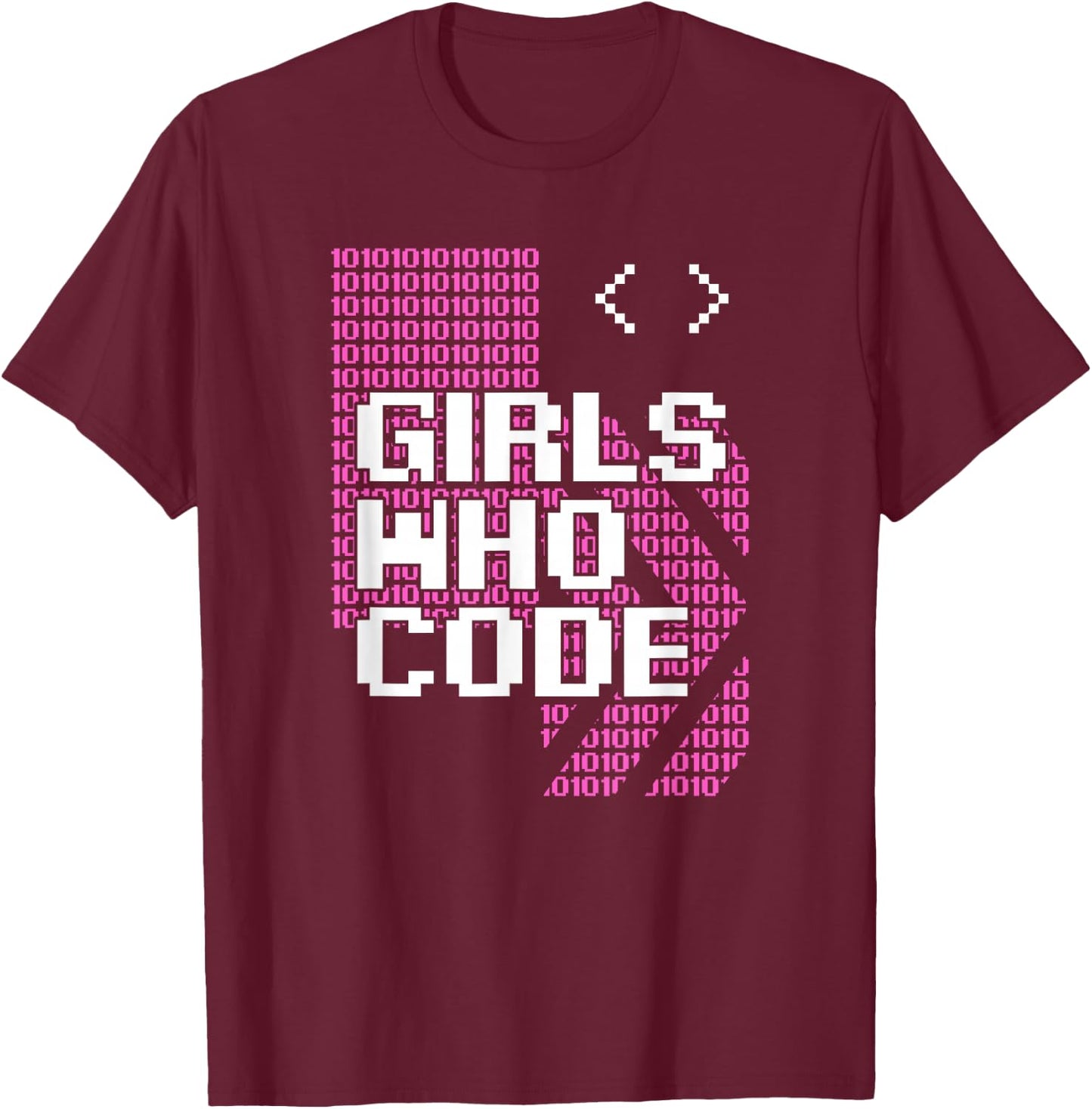 Girl Who Code Programmer Coder T-Shirt - T-Shirt | Maroon
