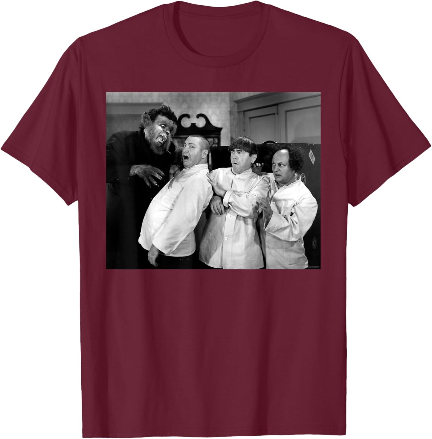 The Three Stooges – Idle Roomers Wolf Man T-Shirt - T-Shirt | Maroon