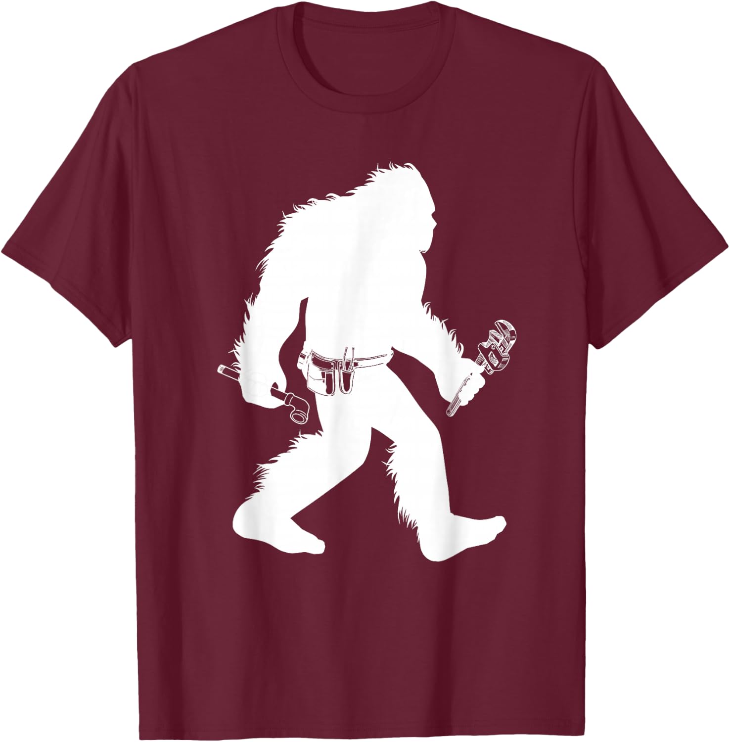 Bigfoot Pipefitter Cryptid Welder Sasquatch Steamfitter T-Shirt - T-Shirt | Maroon