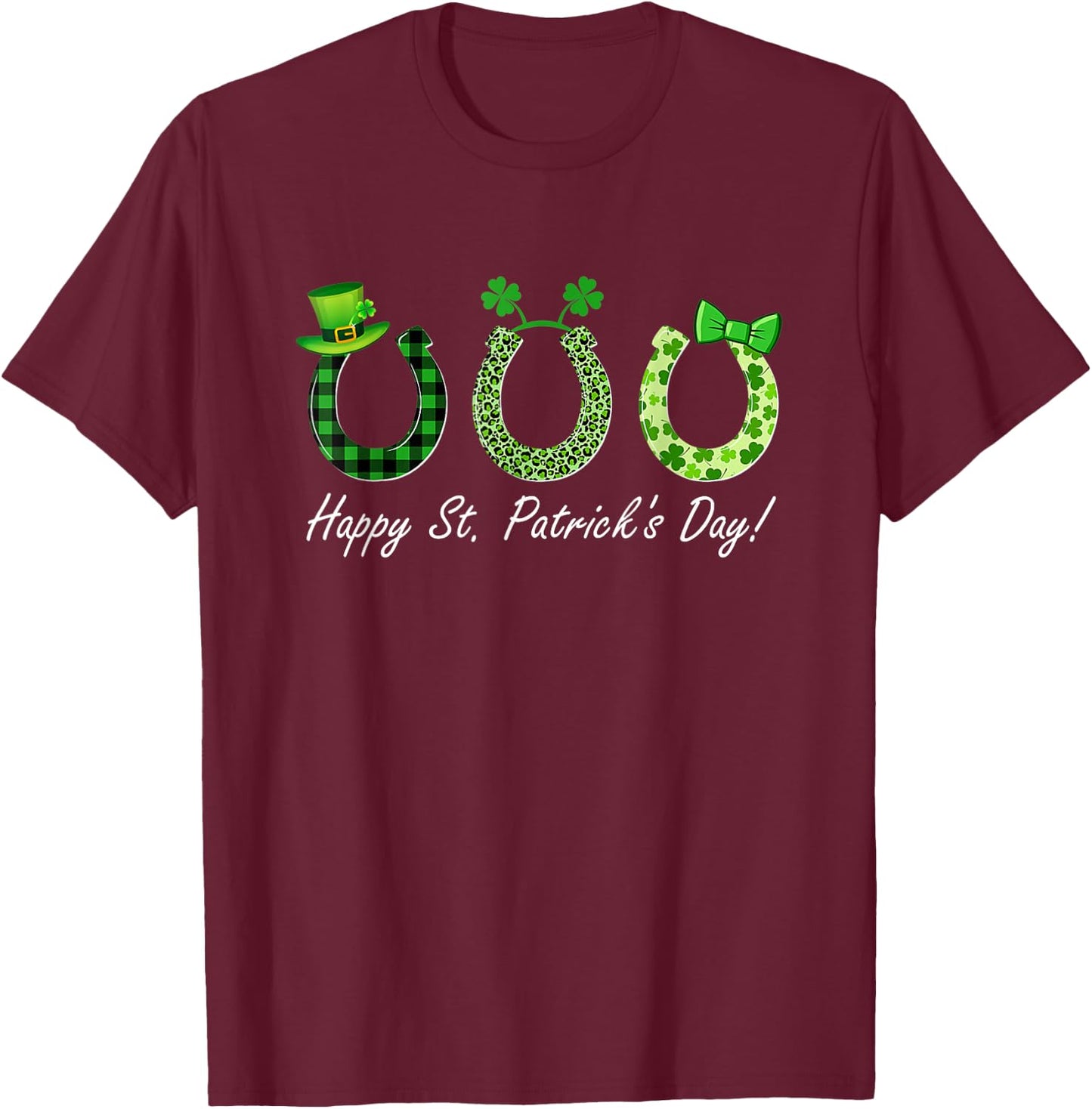 Leprechaun Horse Riding Animal Lover Farmer St Patrick's Day T-Shirt - T-Shirt | Maroon