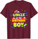 Uncle Of The Birthday Astronaut Boy Outer Space Theme Party T-Shirt - T-Shirt | Maroon