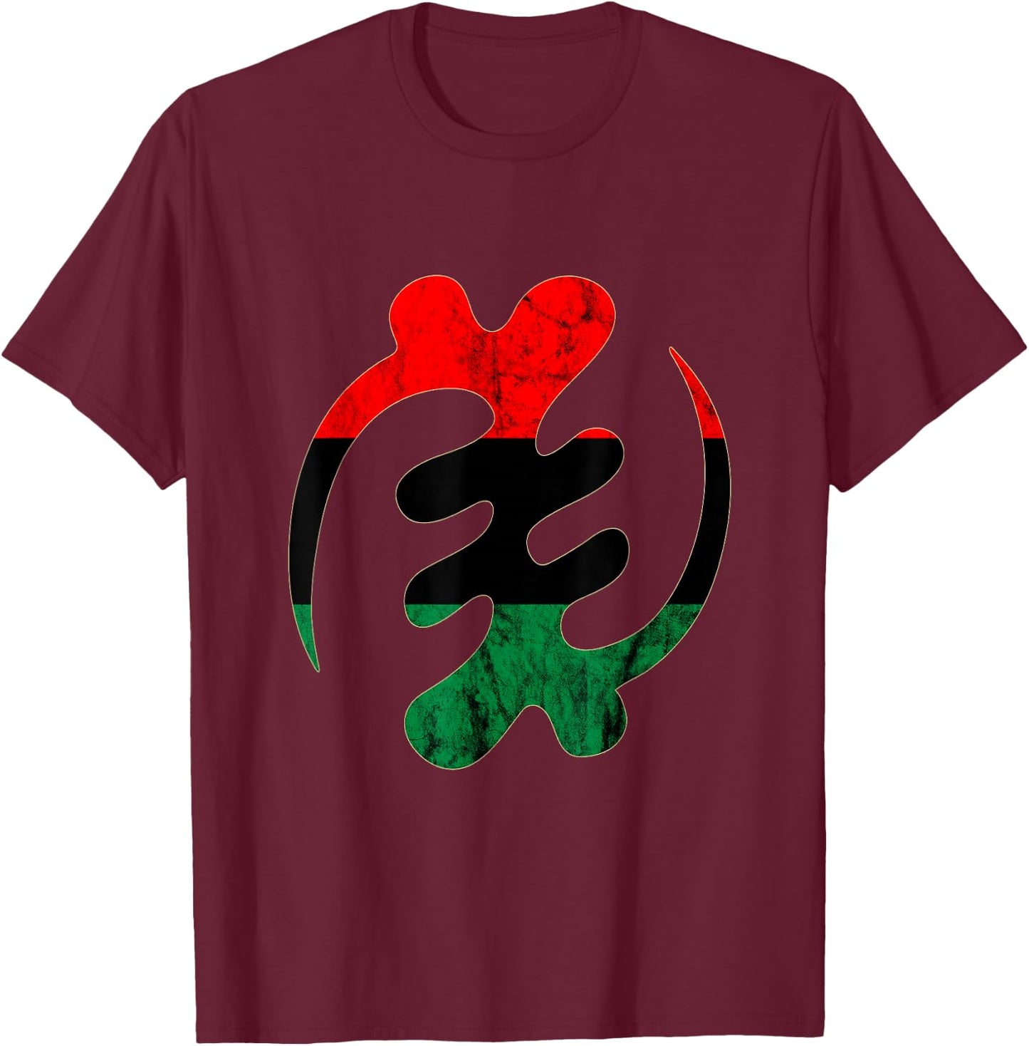 Gye Nyame Adinkra Pan-Africanism Pan African Adinkra T-Shirt - T-Shirt | Maroon