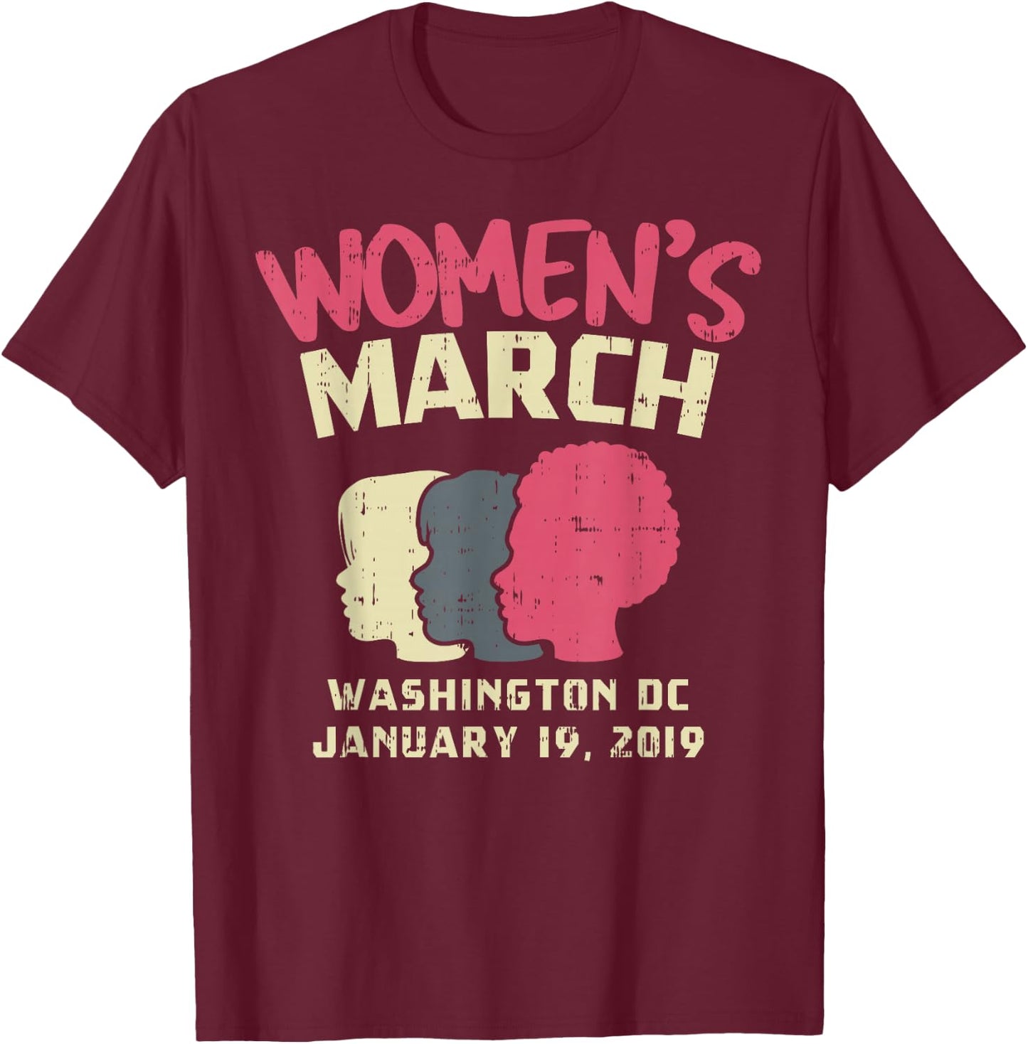 March Washington DC Shirt January 19 2019 Heads T-Shirt - T-Shirt | Maroon
