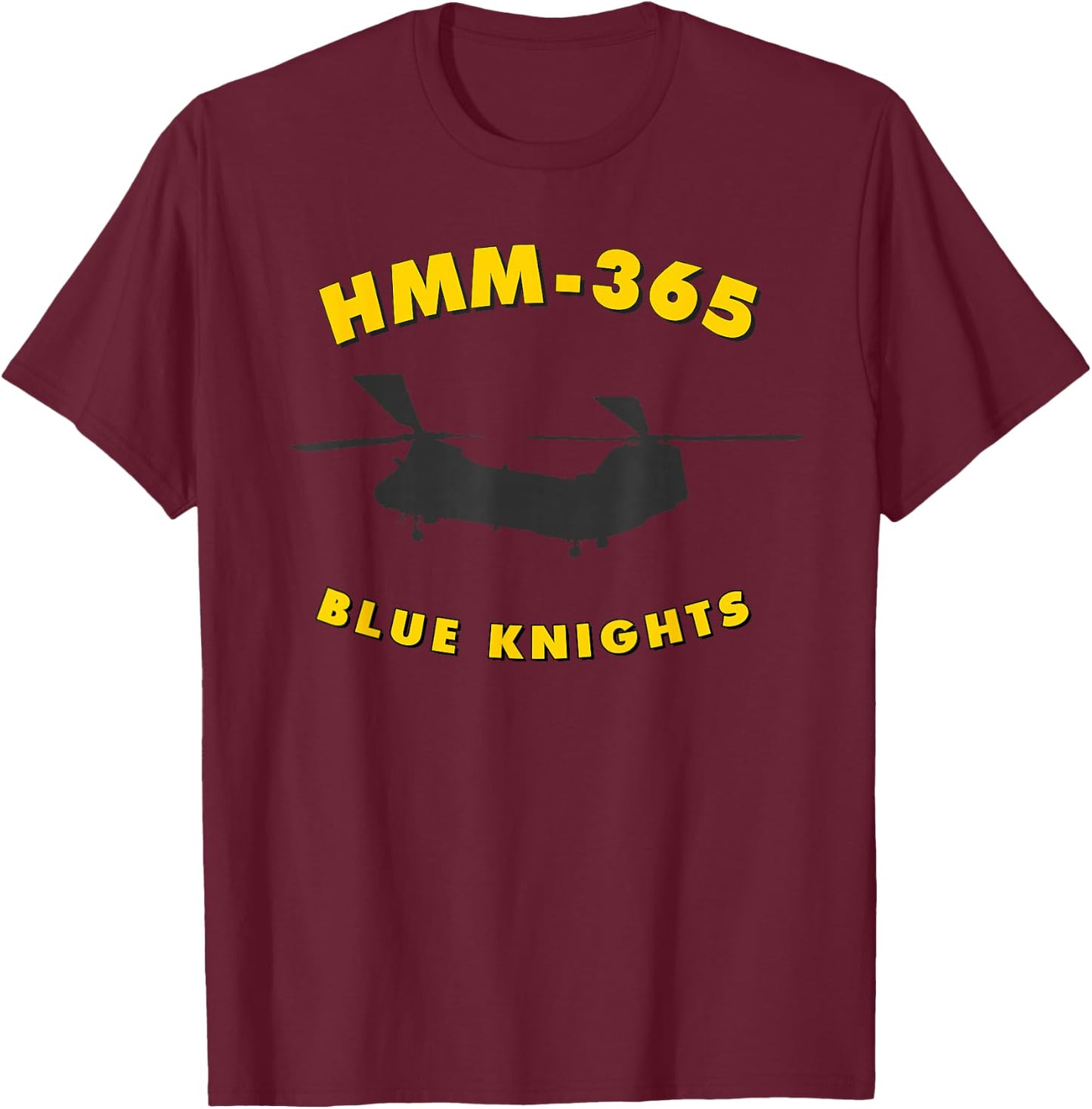 HMM-365 Helicopter Squadron CH-46 Sea Knight T-Shirt - T-Shirt | Maroon