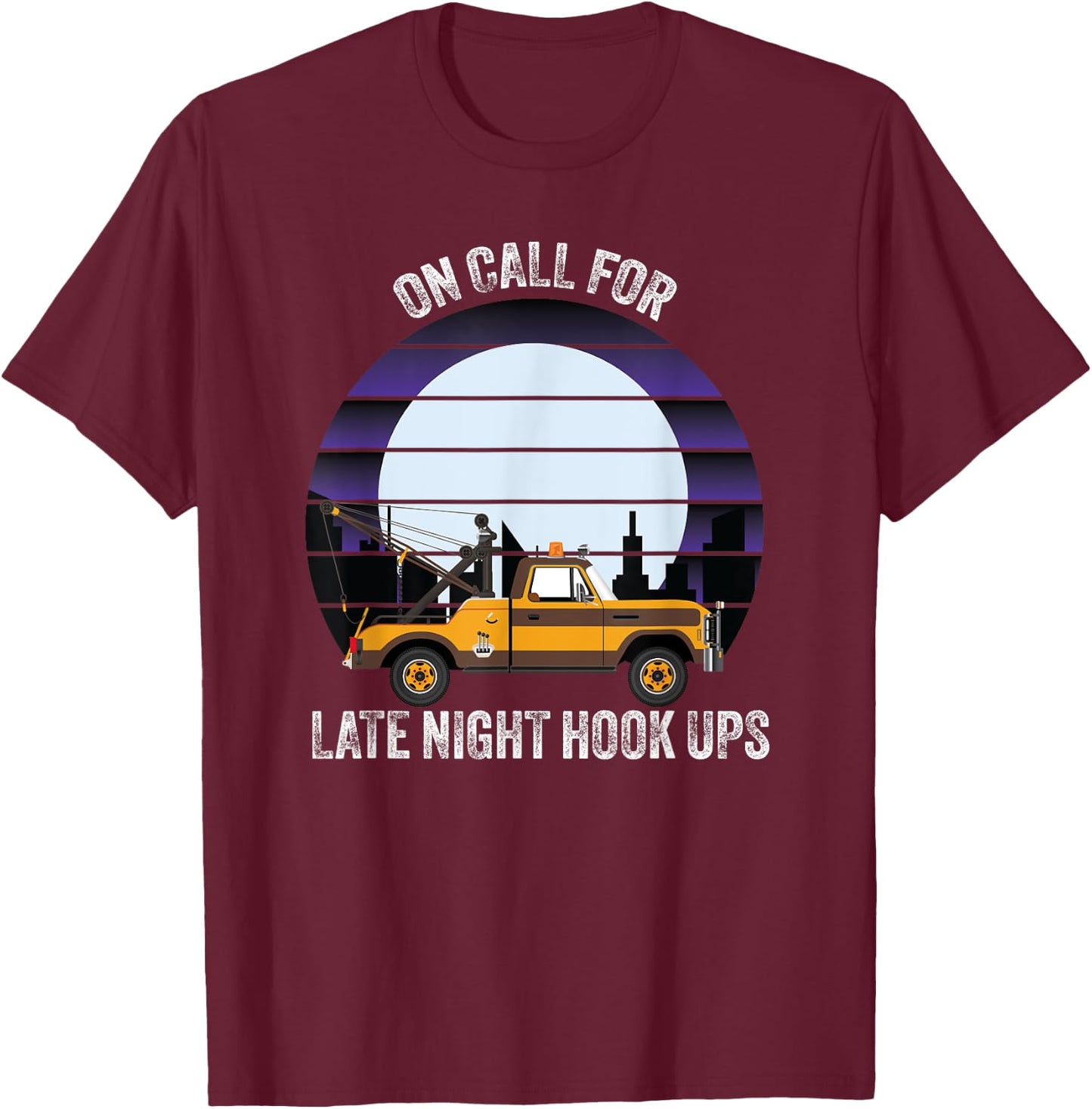 Funny tow truck driver old man tow operator T-Shirt - T-Shirt | Maroon