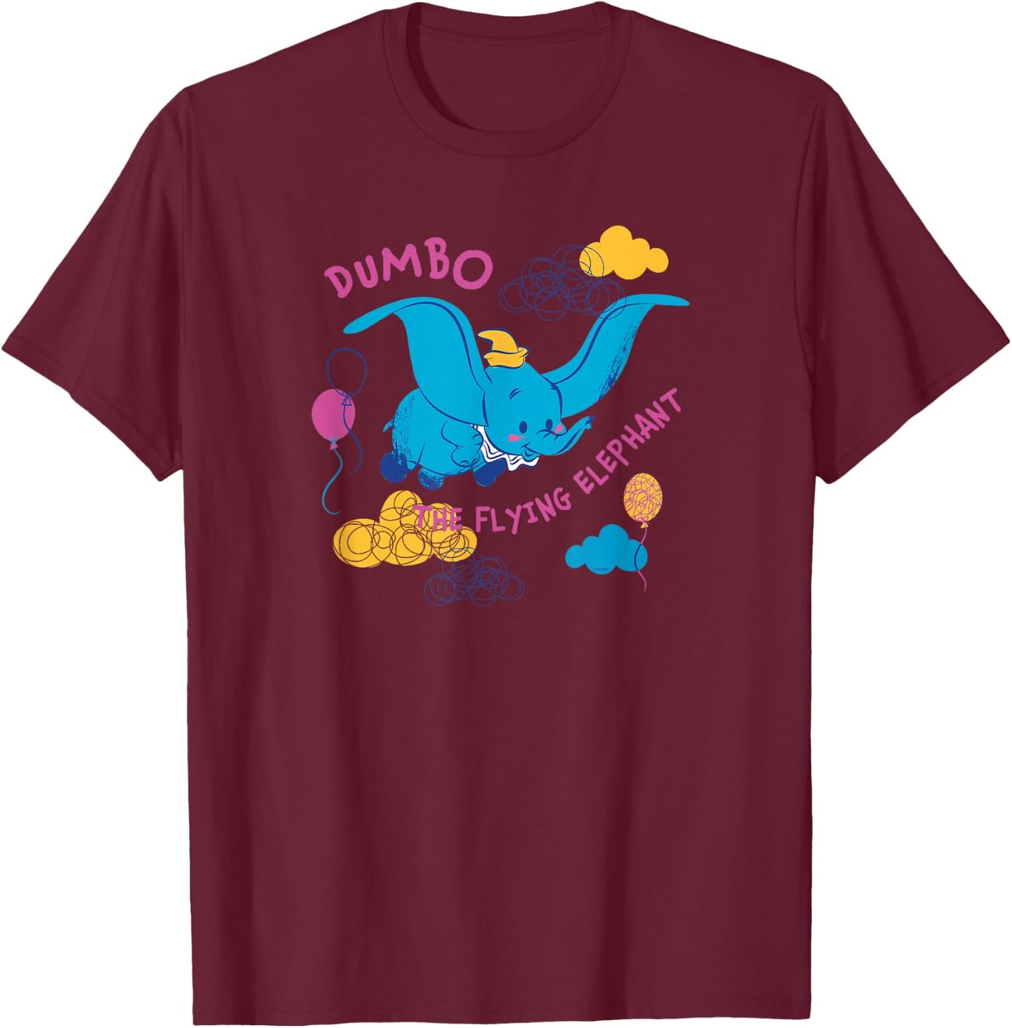 Disney Classic Dumbo the Flying Elephant T-Shirt - T-Shirt | Maroon