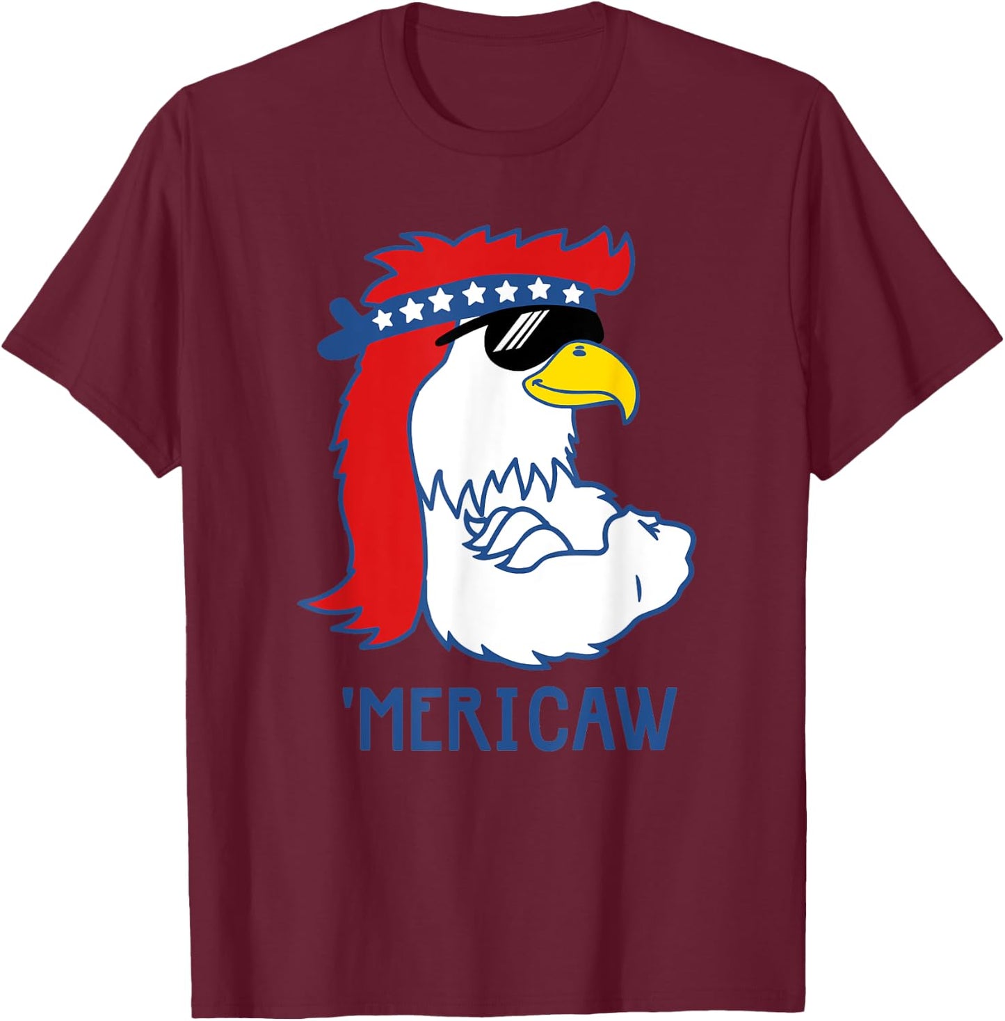 Trendy 'Mericaw Cool Muscle Eagle T-Shirt - T-Shirt | Maroon