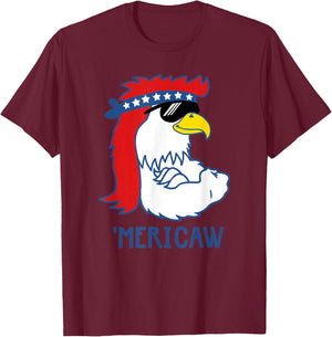 Trendy 'Mericaw Cool Muscle Eagle T-Shirt - T-Shirt | Maroon