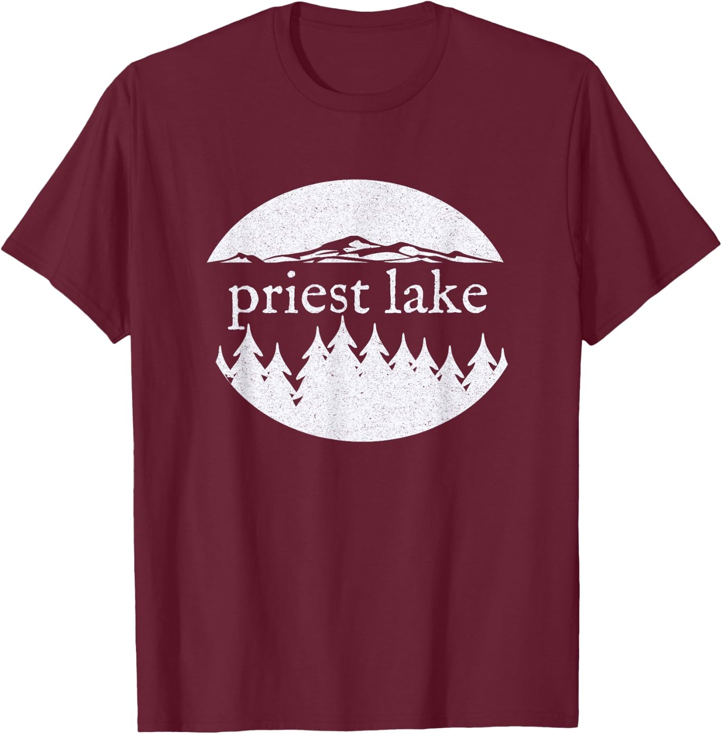 Priest Lake Idaho ID Nature Vacation Souvenir Design T-Shirt - T-Shirt | Maroon