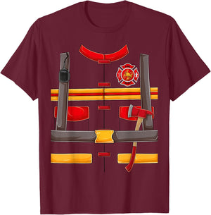 Firefighter Fireman Halloween Costume for Boys kids men DIY T-Shirt - T-Shirt | Maroon