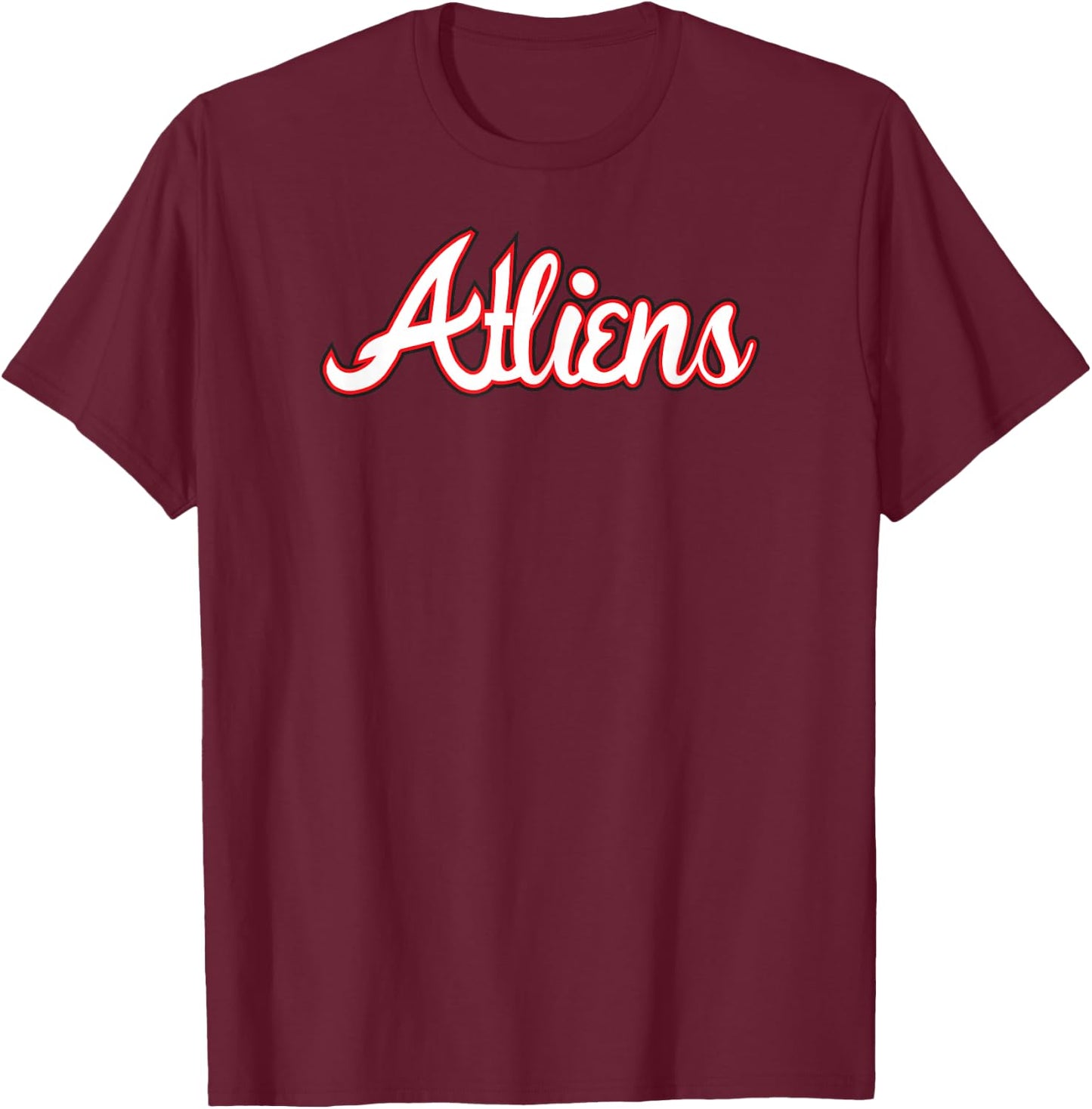 ATLiens Atlanta Script Logo T-Shirt - T-Shirt | Maroon