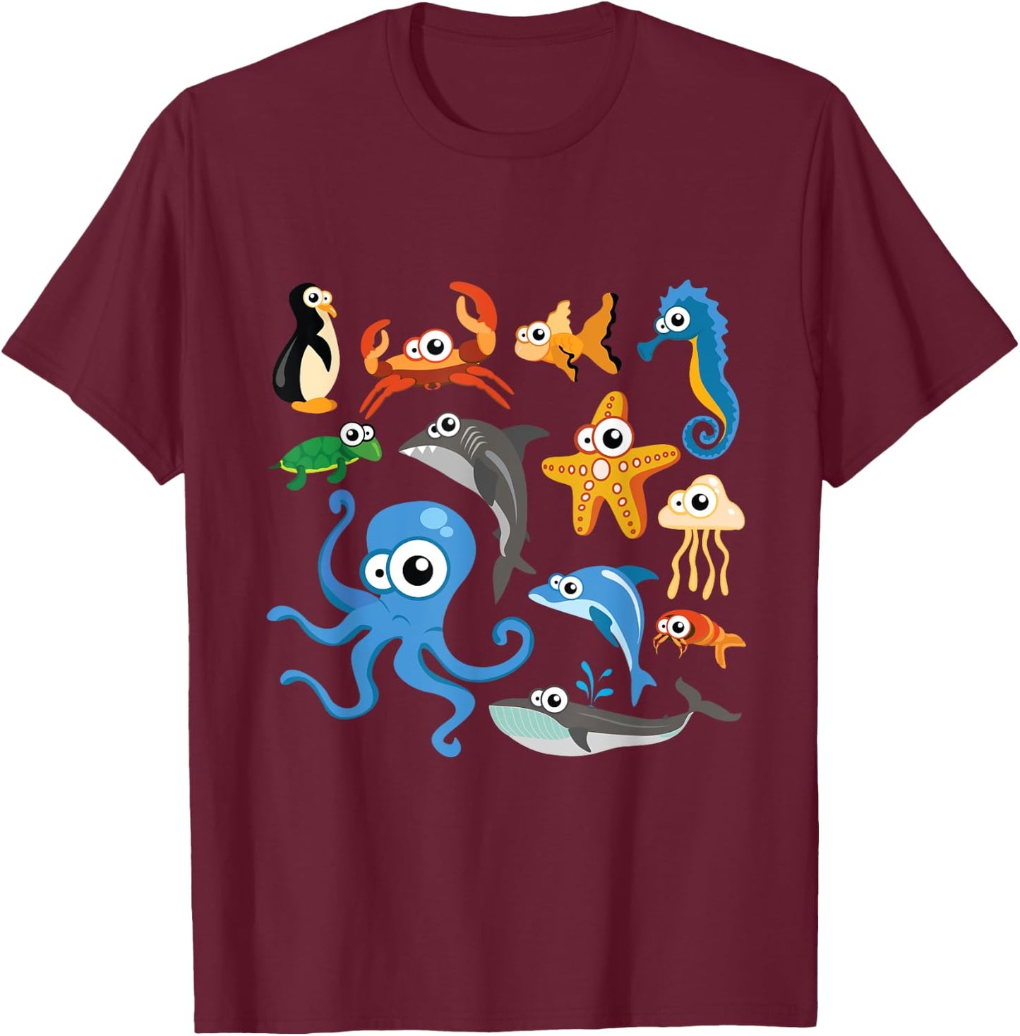 Sea animal shirt for kids, Sea animal costume , men T-Shirt - T-Shirt | Maroon