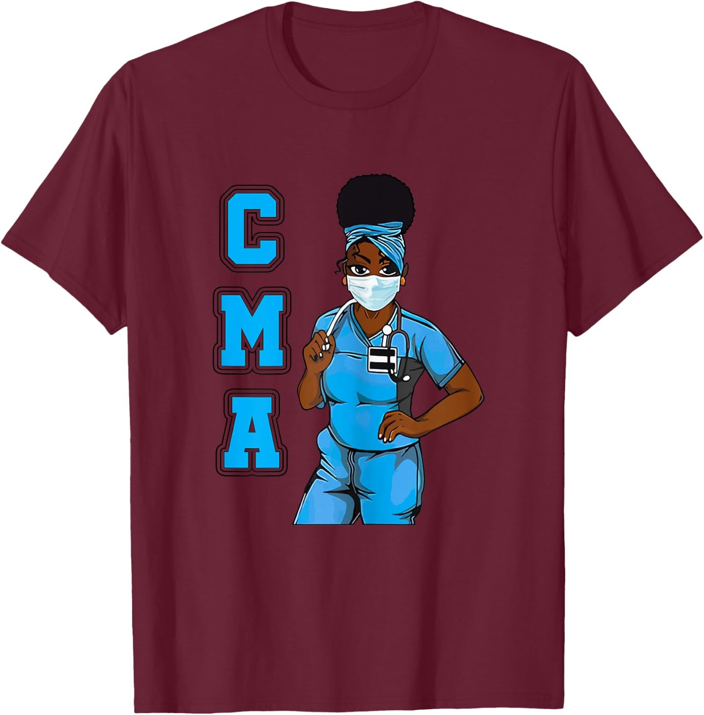 Black-CMA Magic Afro Girl Pride T-Shirt - T-Shirt | Maroon