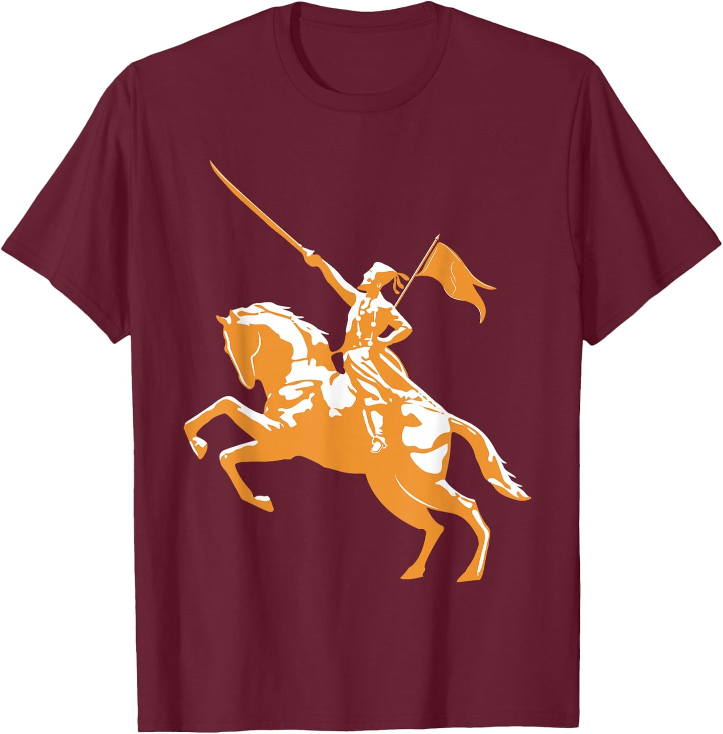 Shivaji Maharaj Statue India Sivaji Art Marathi King T-Shirt - T-Shirt | Maroon