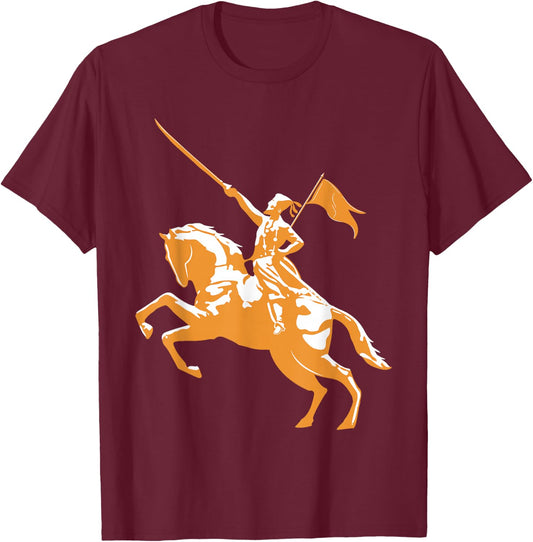 Shivaji Maharaj Statue India Sivaji Art Marathi King T-Shirt - T-Shirt | Maroon