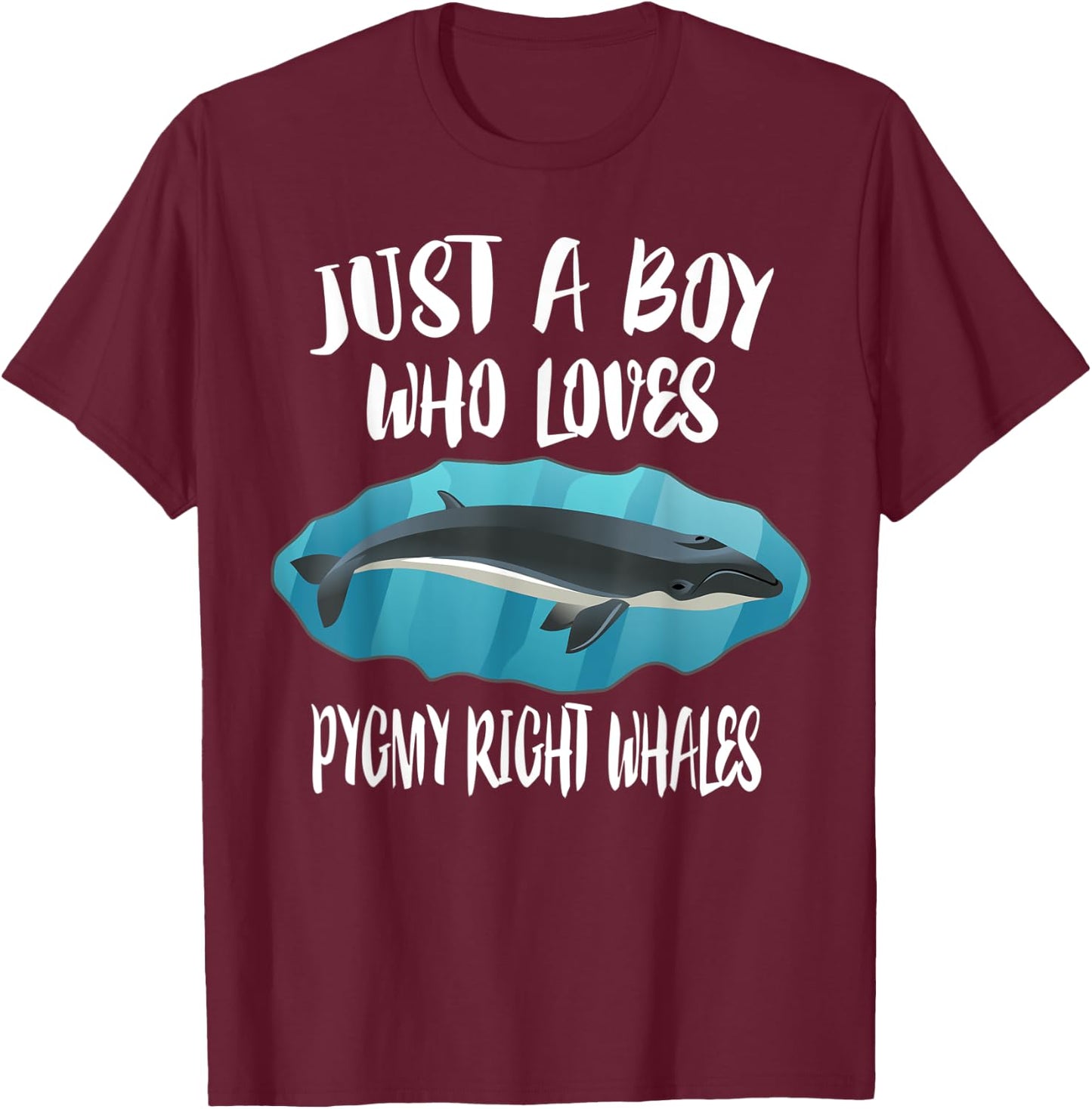 Just A Boy Who Loves Pygmy Right Whales T-Shirt - T-Shirt | Maroon