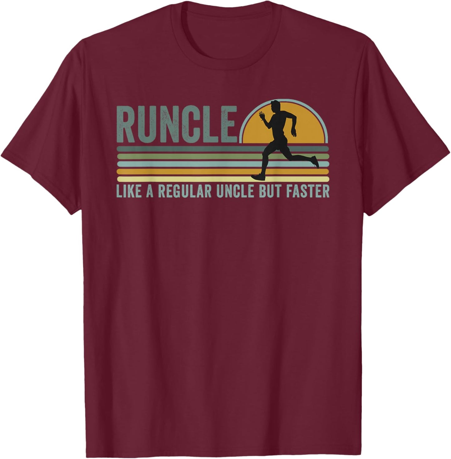 Runcle Funny Running Uncle Meme Fast Runner Racer Racing Man T-Shirt - T-Shirt | Maroon