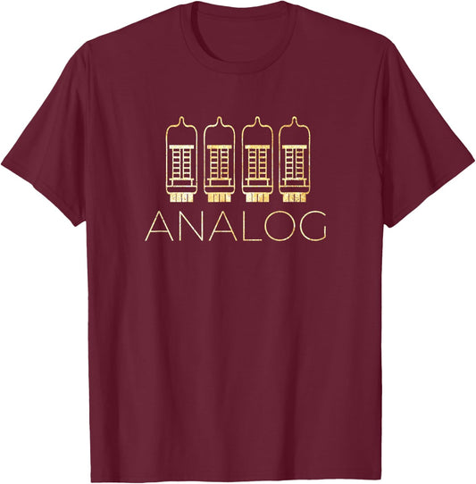 Retro Style Audiophile, Analog Tube Amp Music Gifts T-Shirt - T-Shirt | Maroon