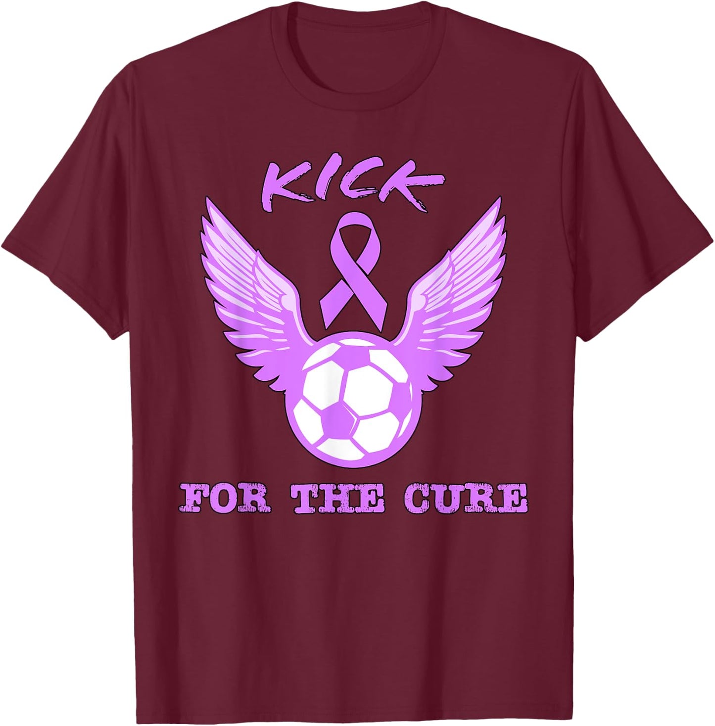Kick For The Cure Pancreatic Cancer Awareness Month Soccer T-Shirt - T-Shirt | Maroon