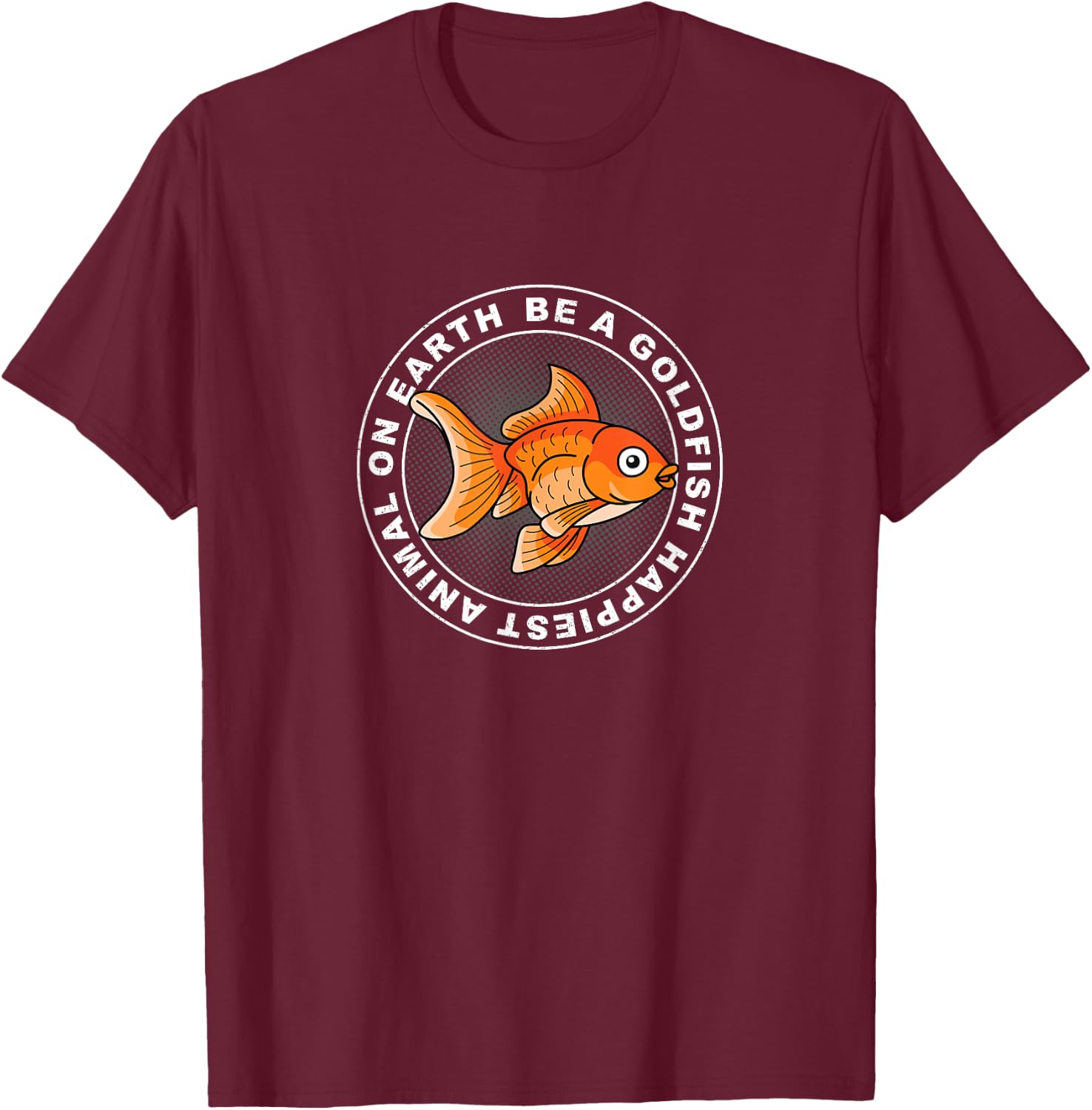 Be a Goldfish Design Goldfish Lover - Black Adults Small T-Shirt - T-Shirt | Maroon
