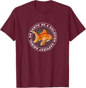 Be a Goldfish Design Goldfish Lover - Black Adults Small T-Shirt - T-Shirt | Maroon