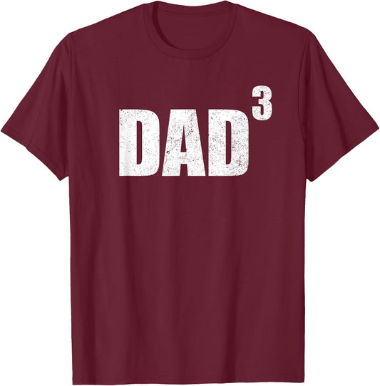 Dad Cubed Shirt Thired Pregnancy Announcement Shirt 3 Kid T-Shirt - T-Shirt | Maroon