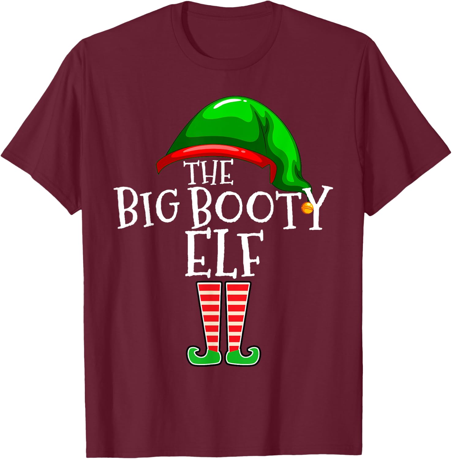 The Booty Elf Family Matching Group Christmas Gift Funny T-Shirt - T-Shirt | Maroon