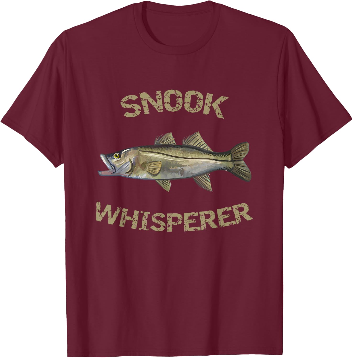 Snook Whisperer | Common Snook Shirt | Florida Fishing Shirt T-Shirt - T-Shirt | Maroon