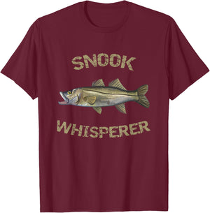 Snook Whisperer | Common Snook Shirt | Florida Fishing Shirt T-Shirt - T-Shirt | Maroon