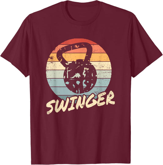 Funny Kettlebell Swinger Workout Gym Bodybuilder Fitness T-Shirt - T-Shirt | Maroon