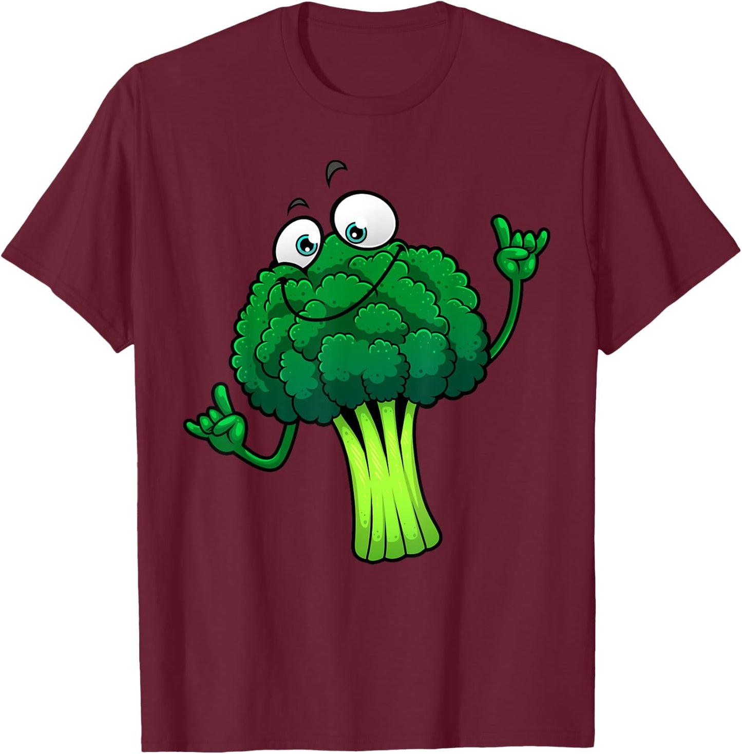 Funny Broccoli Lover Designs Women Vegetarian Foodie T-Shirt - T-Shirt | Maroon