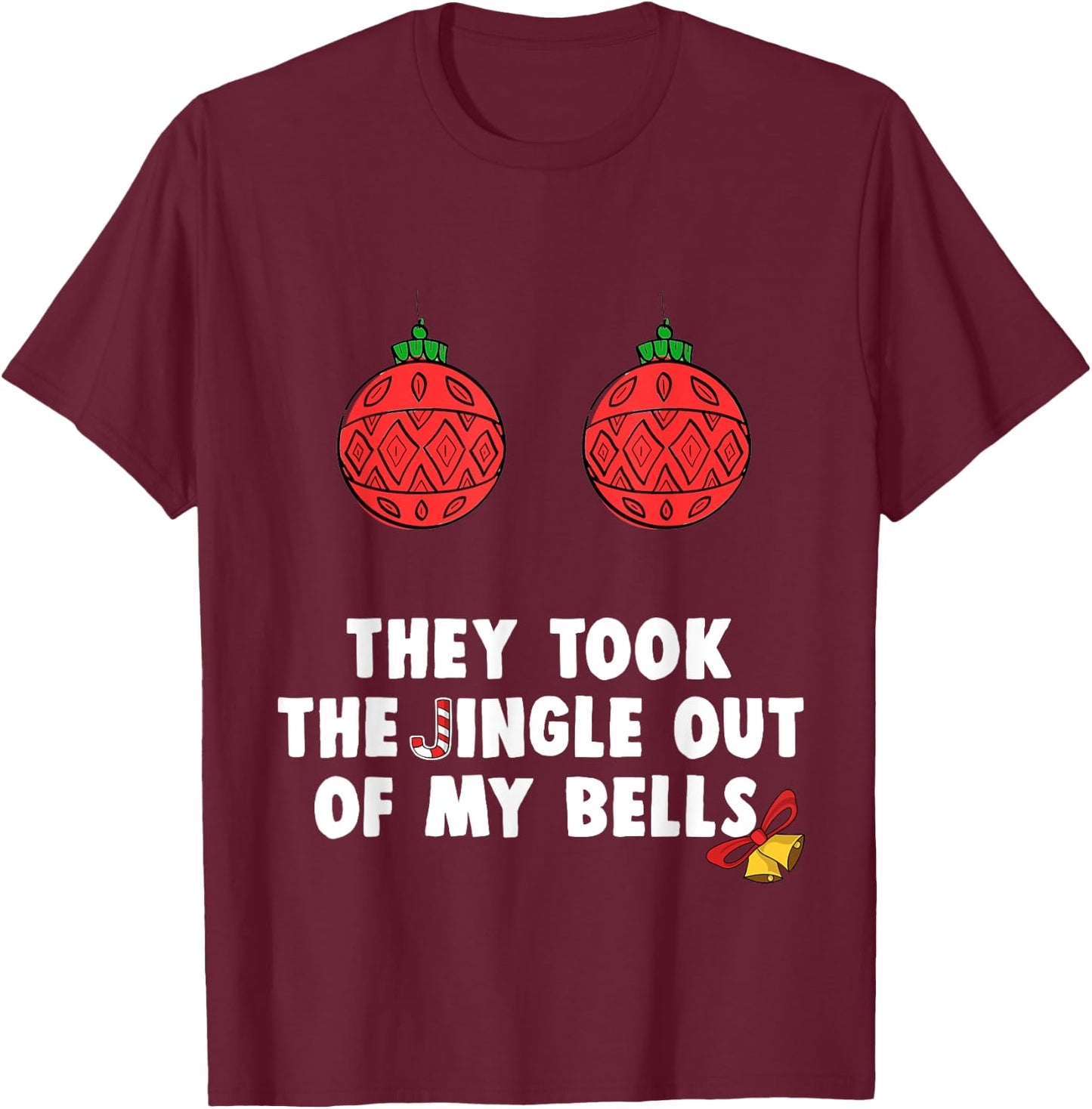 Funny Vasectomy Christmas Surgery Recovery Gift T-Shirt - T-Shirt | Maroon