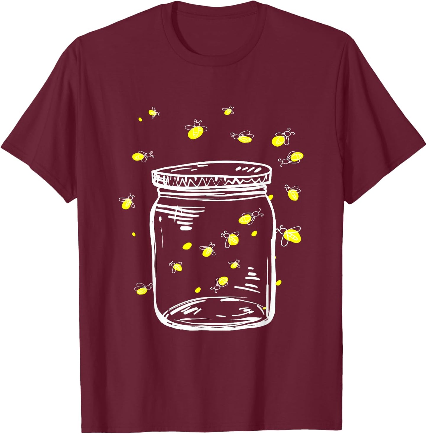 Fireflies in Glas Jar Fireflies I Firefly Insects T-Shirt - T-Shirt | Maroon