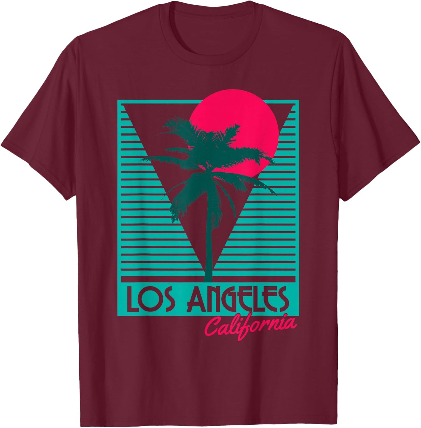 Los Angeles Vintage California USA America Souvenir T-Shirt - T-Shirt | Maroon