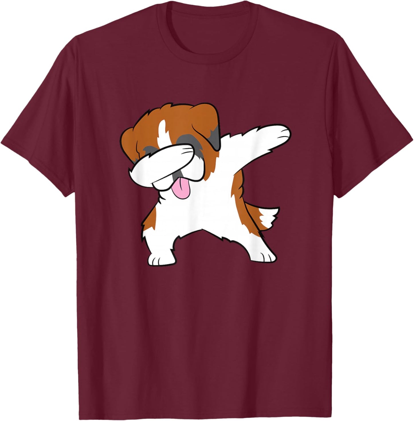 Polka Dot Saint Bernard T-Shirt - T-Shirt | Maroon