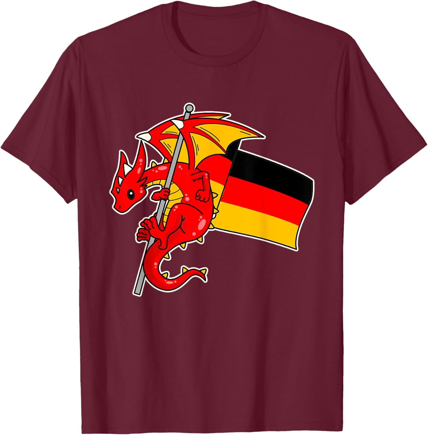Epic Dragon With Germany Flag - German T-Shirt - T-Shirt | Maroon