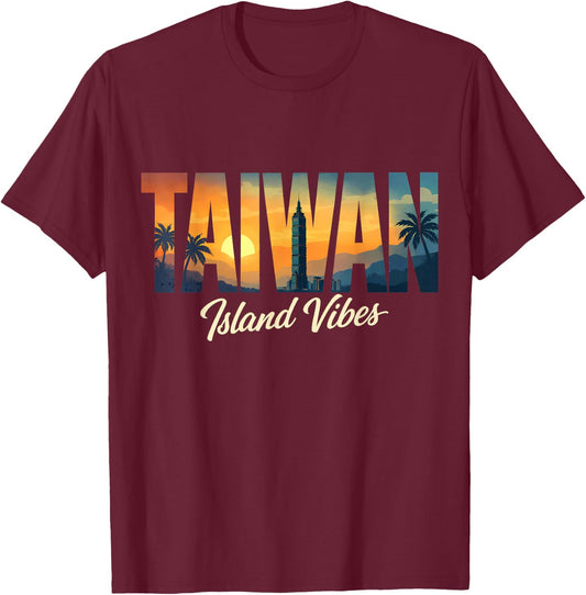 Taiwan Travel Souvenirs T-Shirt - T-Shirt | Maroon