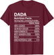 Dada Nutrition Facts | Funny Indian Grandpa T-Shirt - T-Shirt | Maroon