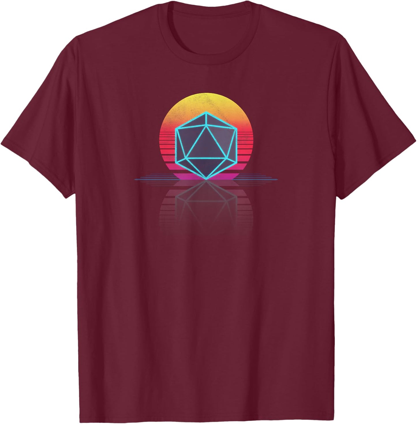 80s 90s Retro Old School Gamer Geek Dice Gaming RPG T-Shirt - T-Shirt | Maroon