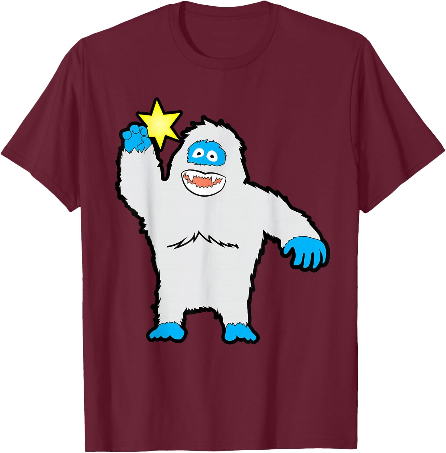 Bigfoot Abominable Snowman Sasquatch Picking a Star T-Shirt - T-Shirt | Maroon